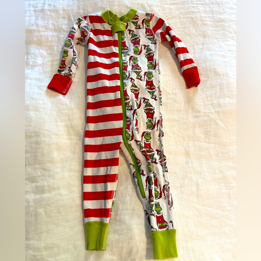 Hanna Andersson Hannajams Grinch onsie pajamas unisex 18-24mo.